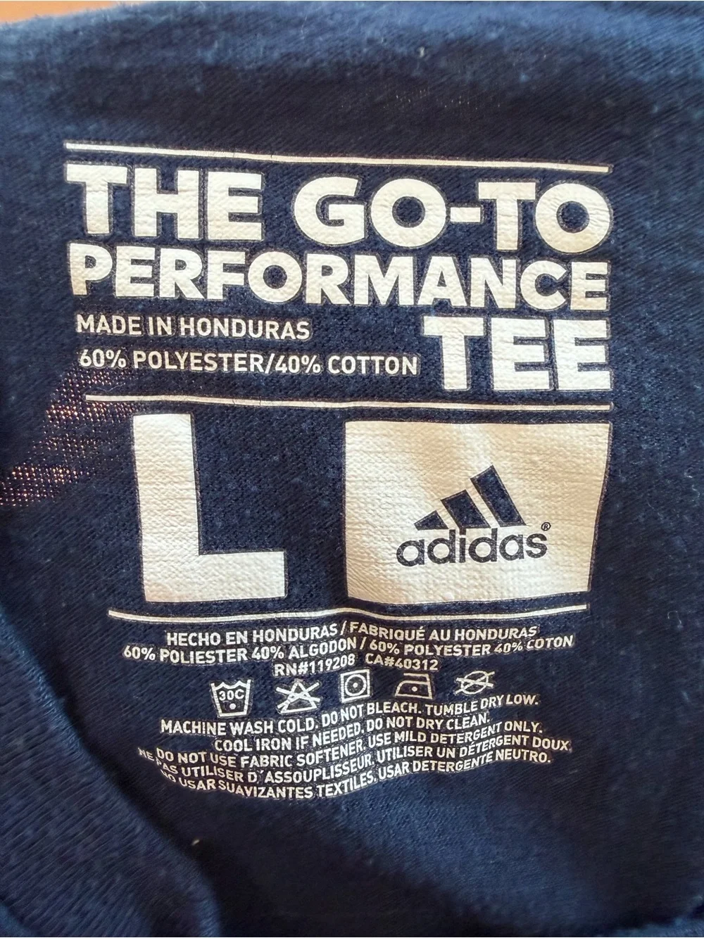 adidas Men’s Navy Tee with Light Blue Logo